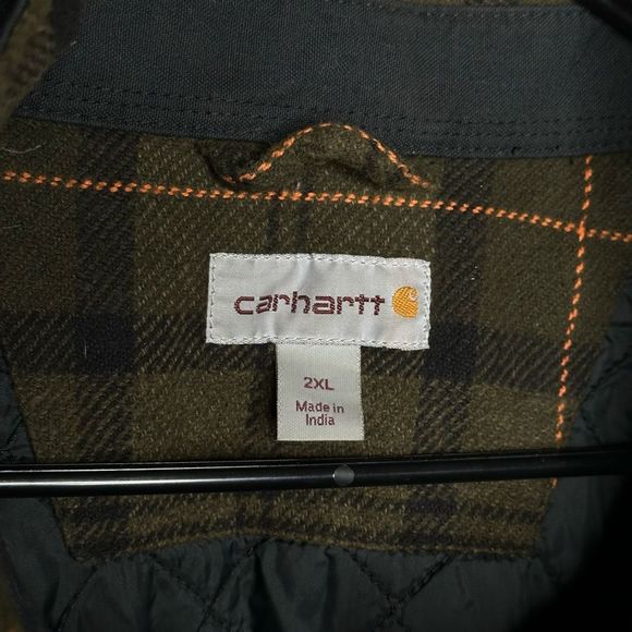 Carhartt Plaid Pawnee With detachable Hood Canvas Jacket 2XL - Picture 5 of 6